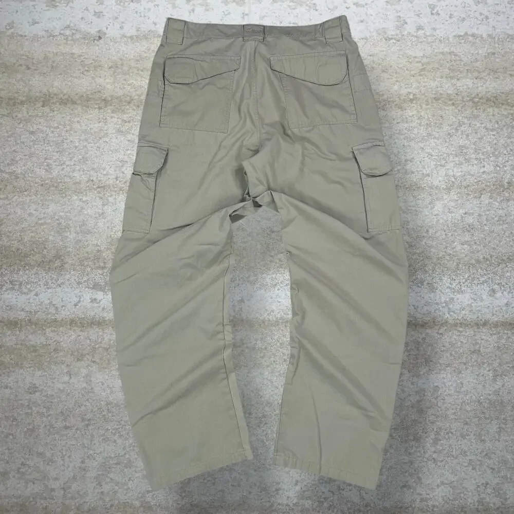 Vintage 90s Tru Spec Tactical Pants 38x34 Baggy Wide Leg Tan Double Knees Cargos
